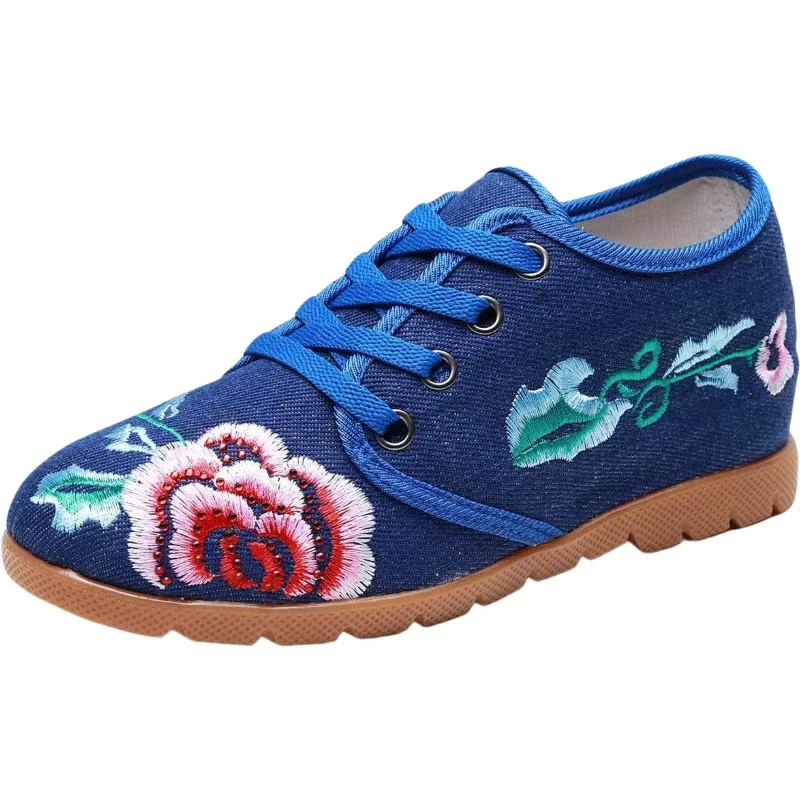Ethnic Style - Zapatos de tela bordados internos aumentados