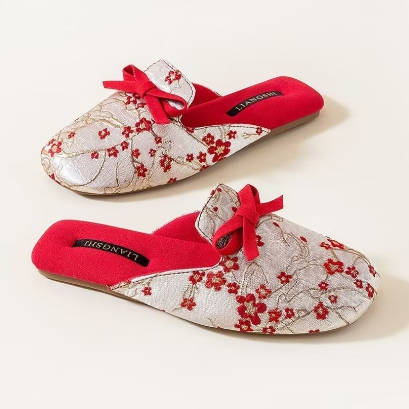 Ethnic Style - Zapatillas de casa Baotou con estampado