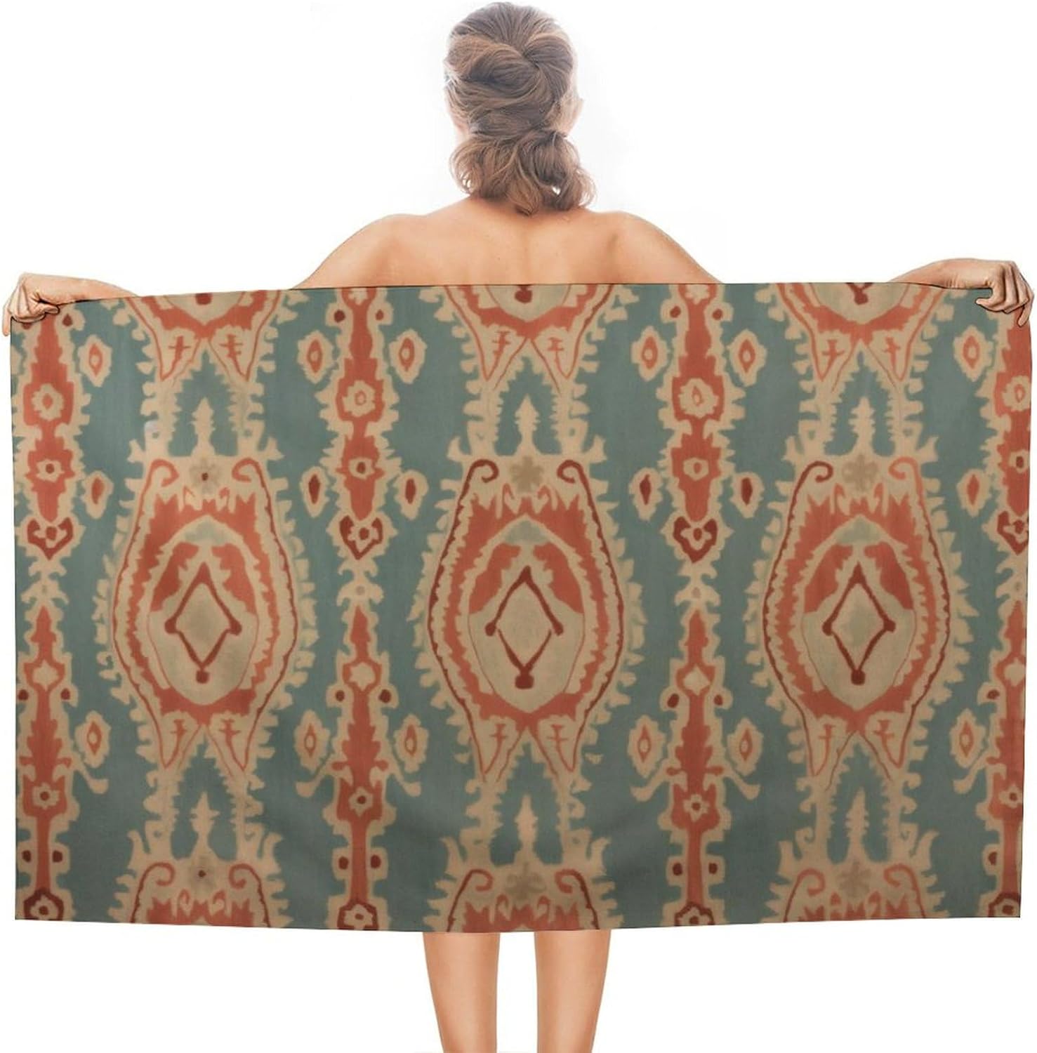 Ikat Woven Fabric - Toallas de Playa con Diseño de
