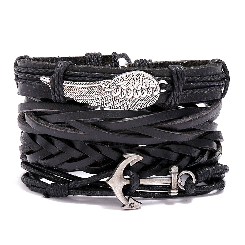 Ethnic Fashion Pk - Pulseras de cuero de ala de