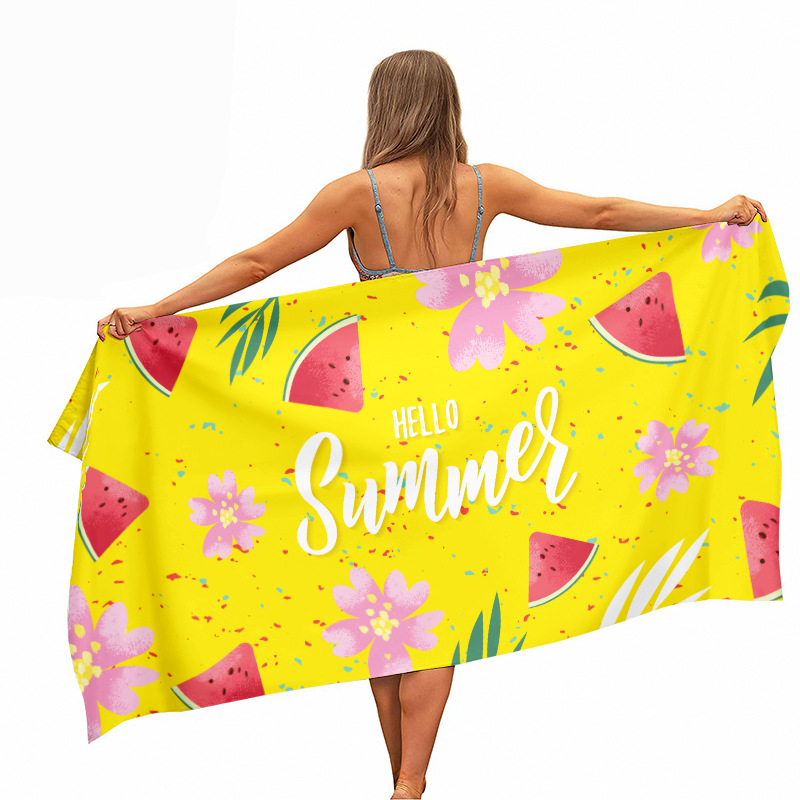 Ikat Woven Fabric - Toalla de Playa con Estampado Ikat