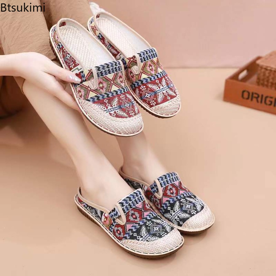 Ethnic Style - Zapatos Planos de Malla Transpirable para