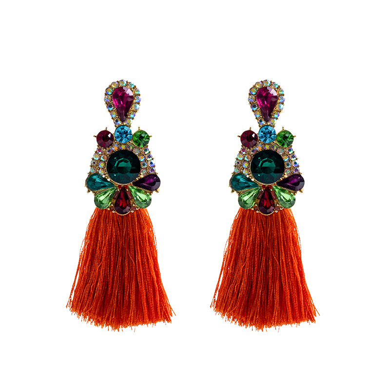 Ethnic Fashion Brands - Pendientes de moda con diamantes de