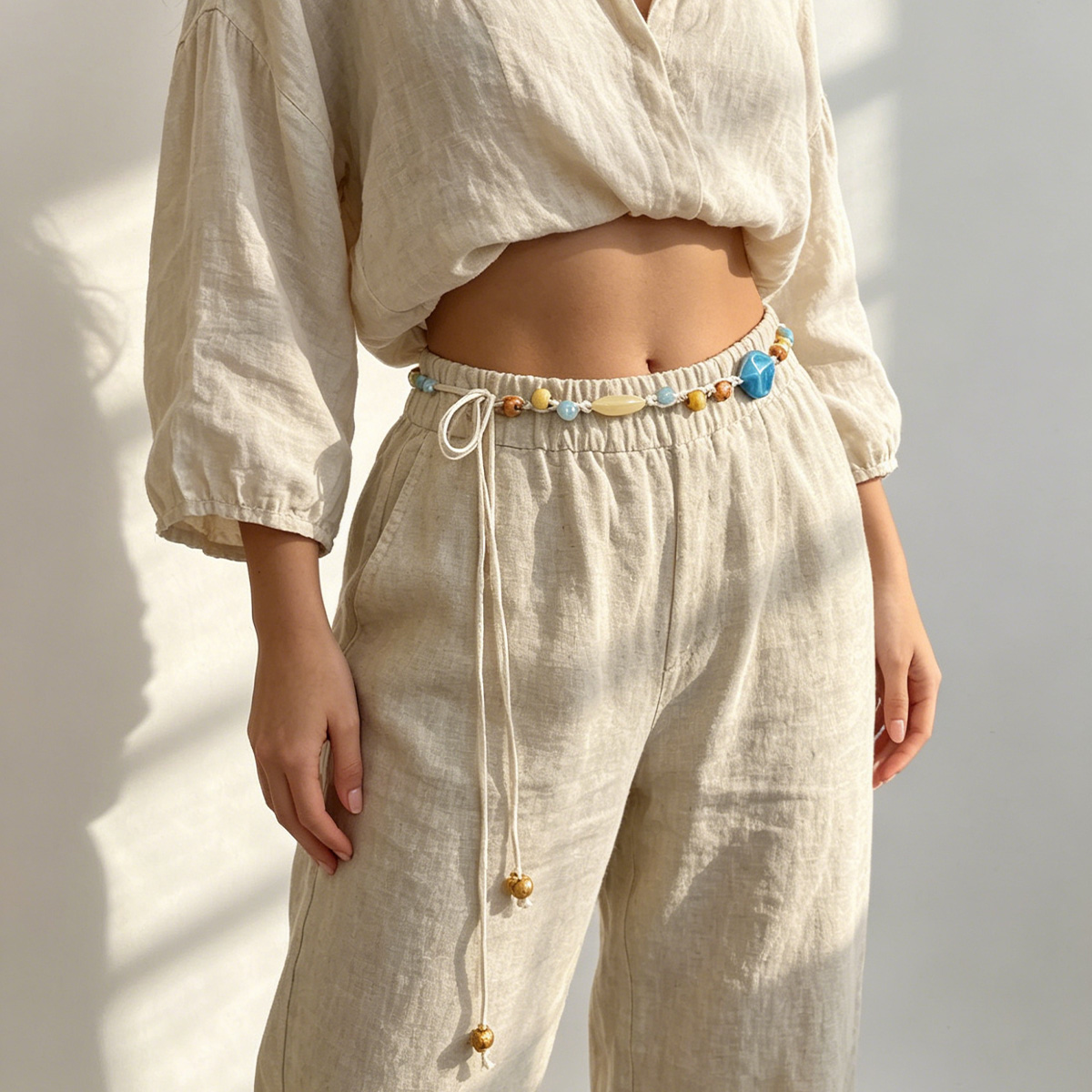 Cadena de cintura floral étnic - Y2K Ethnic Fashion reseña y precio