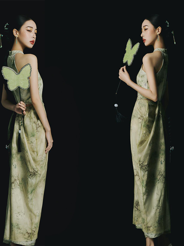 Nuevo Vestido Verde Estilo Chi - Ethnic Fashion Studio reseña y precio