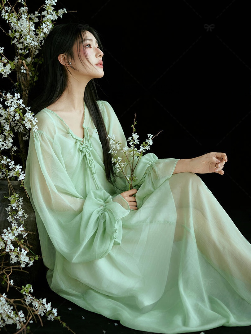 Vestido Verde Estilo Chino, Tr - Ethnic Fashion Studio reseña y precio