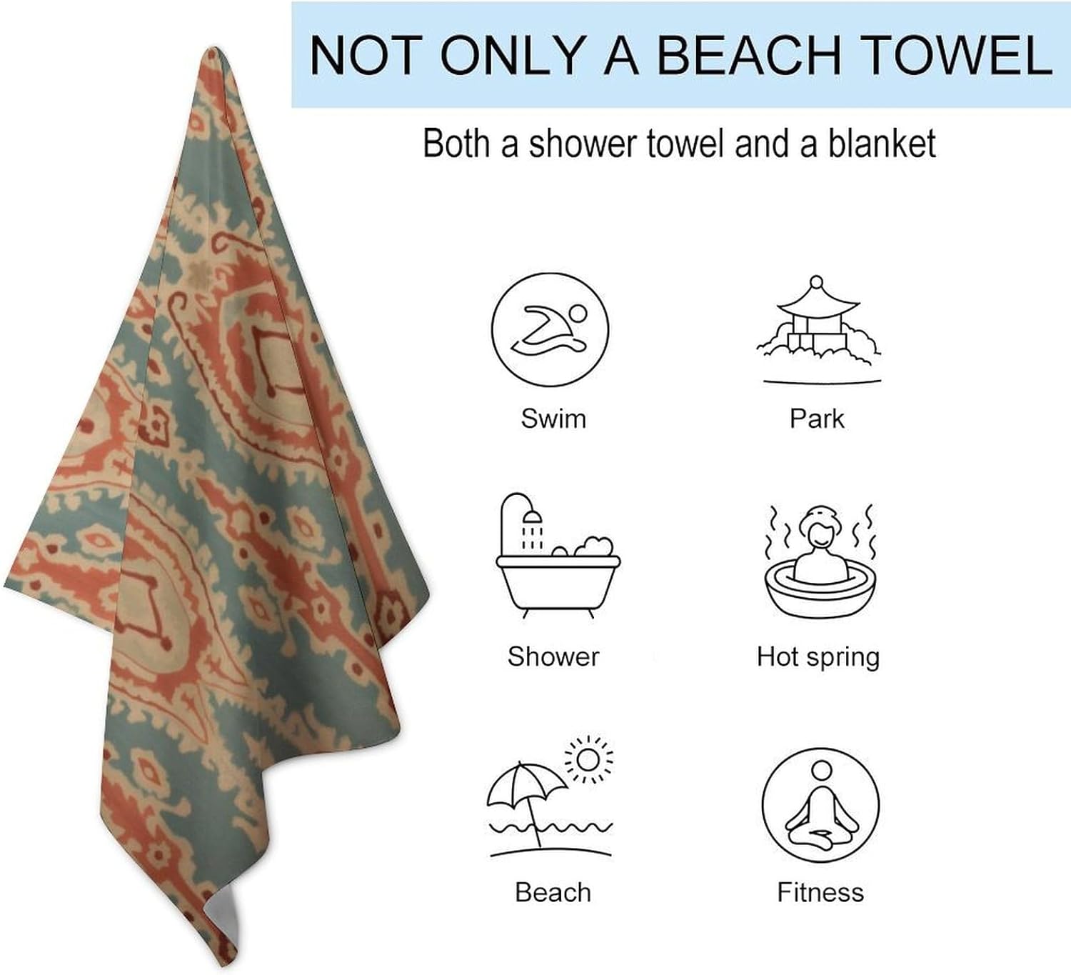 Toallas de Playa con Diseño de - Ikat Woven Fabric reseña y precio