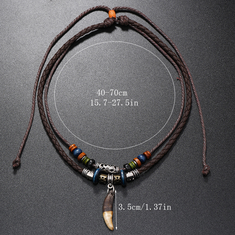 Collar de cuero trenzado a man - Ethnic Fashion Pk reseña y precio