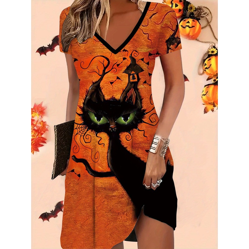 Estampado de Halloween con dis - Y2K Ethnic Fashion reseña y precio