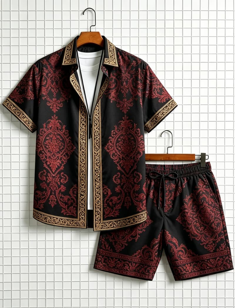 Conjunto de camisa de manga co - Ethnic Style reseña y precio
