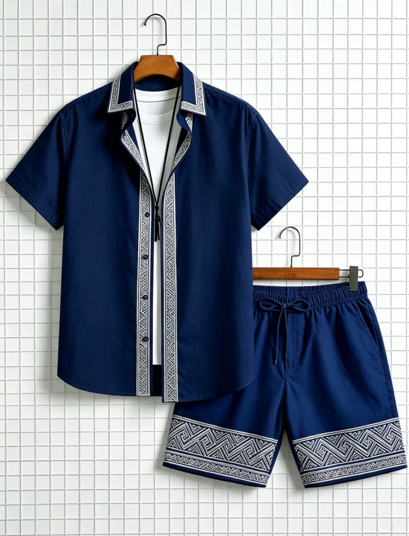 Conjunto de camisa de manga co - Ethnic Style reseña y precio